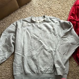 Good American, distressed sweatshirt